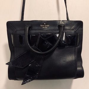 Kate Spade black pebbled leather satchel